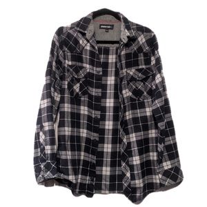 Burnside Blue Medium Weight Flannel Plaid Shirt